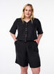 Short avec poches et taille haute, Noir, Model image number 0