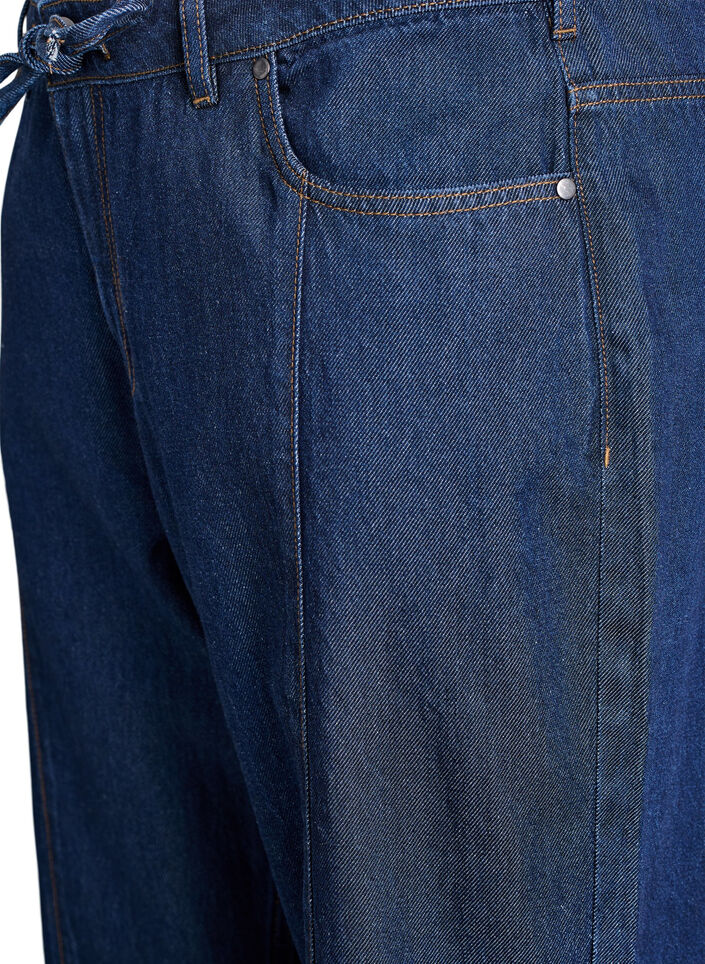 Jean large avec ceinture &agrave; nouer et taille haute, Bleu, Packshot image number 2