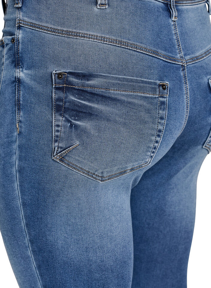 Jean crop Amy avec d&eacute;tails zipp&eacute;s, Bleu, Packshot image number 3