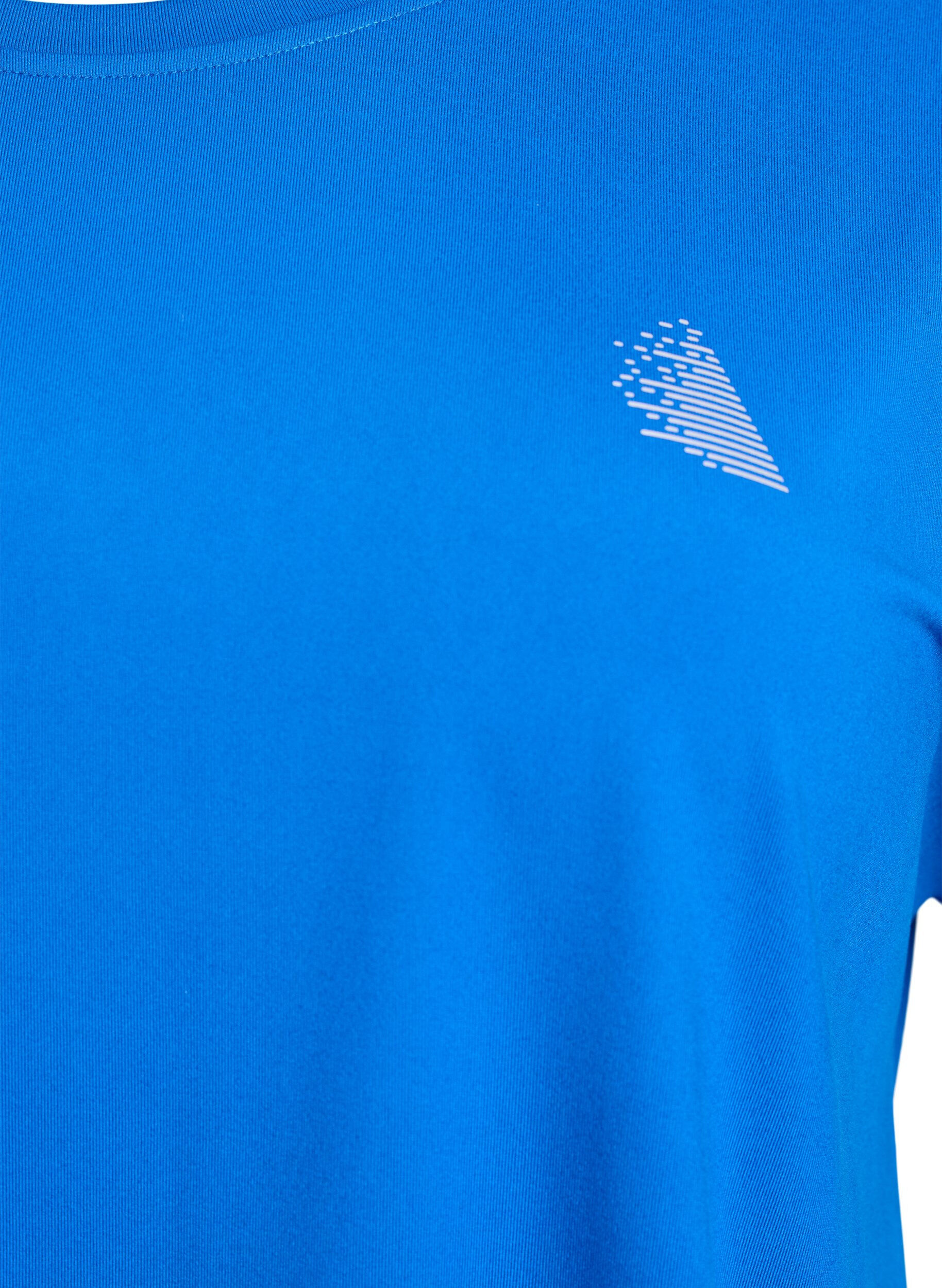 ZizziT-shirt de sport couleur unie, Bleu intense, Packshot image number 2