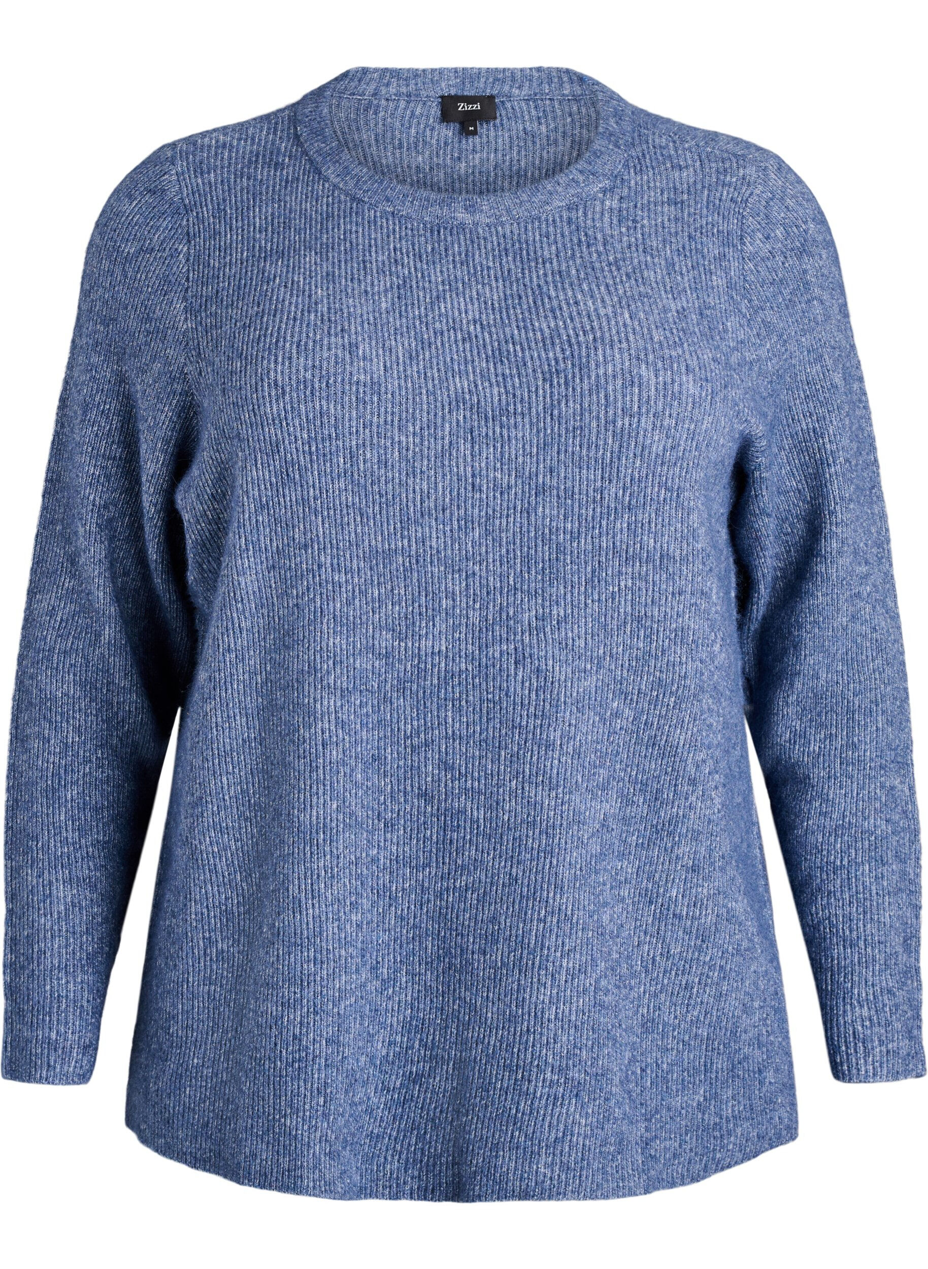 Blouse en maille chin&eacute;e &agrave; col rond