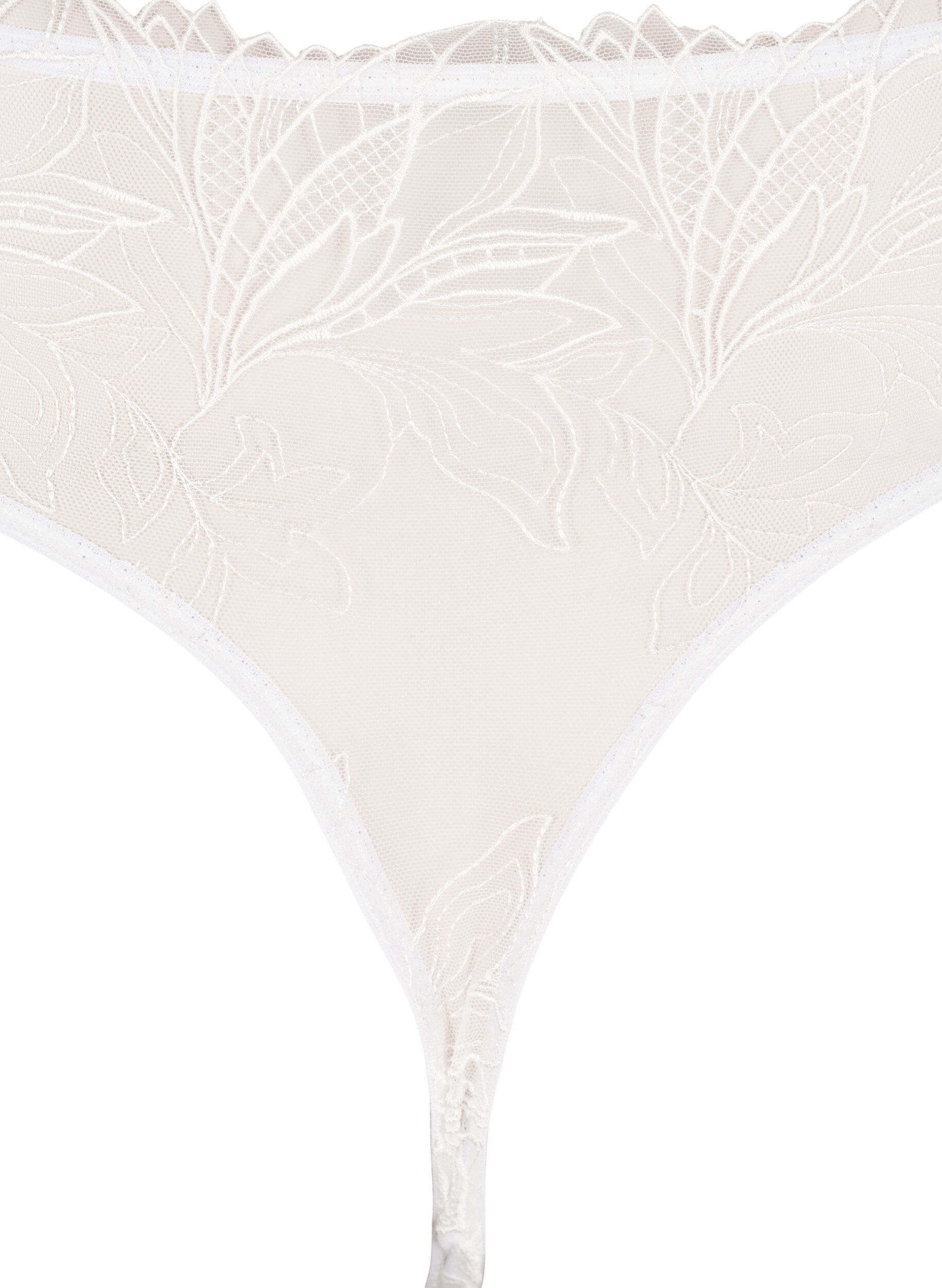 ZizziString en microfibre avec dentelle, Blanc, Packshot image number 3