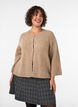 Cardigan en m&eacute;lange de laine avec manches trois-quarts, Beige, Model image number 0