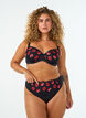 String en microfibre avec broderie florale, Noir, Model image number 0