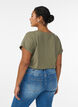 T-shirt &agrave; manches courtes en coton m&eacute;lang&eacute;, Vert Kaki, Model image number 2