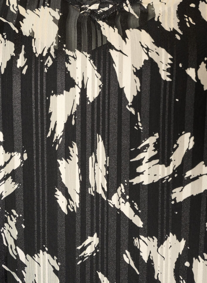 Robe &agrave; motifs avec volants et manches longues, Noir, Packshot image number 2