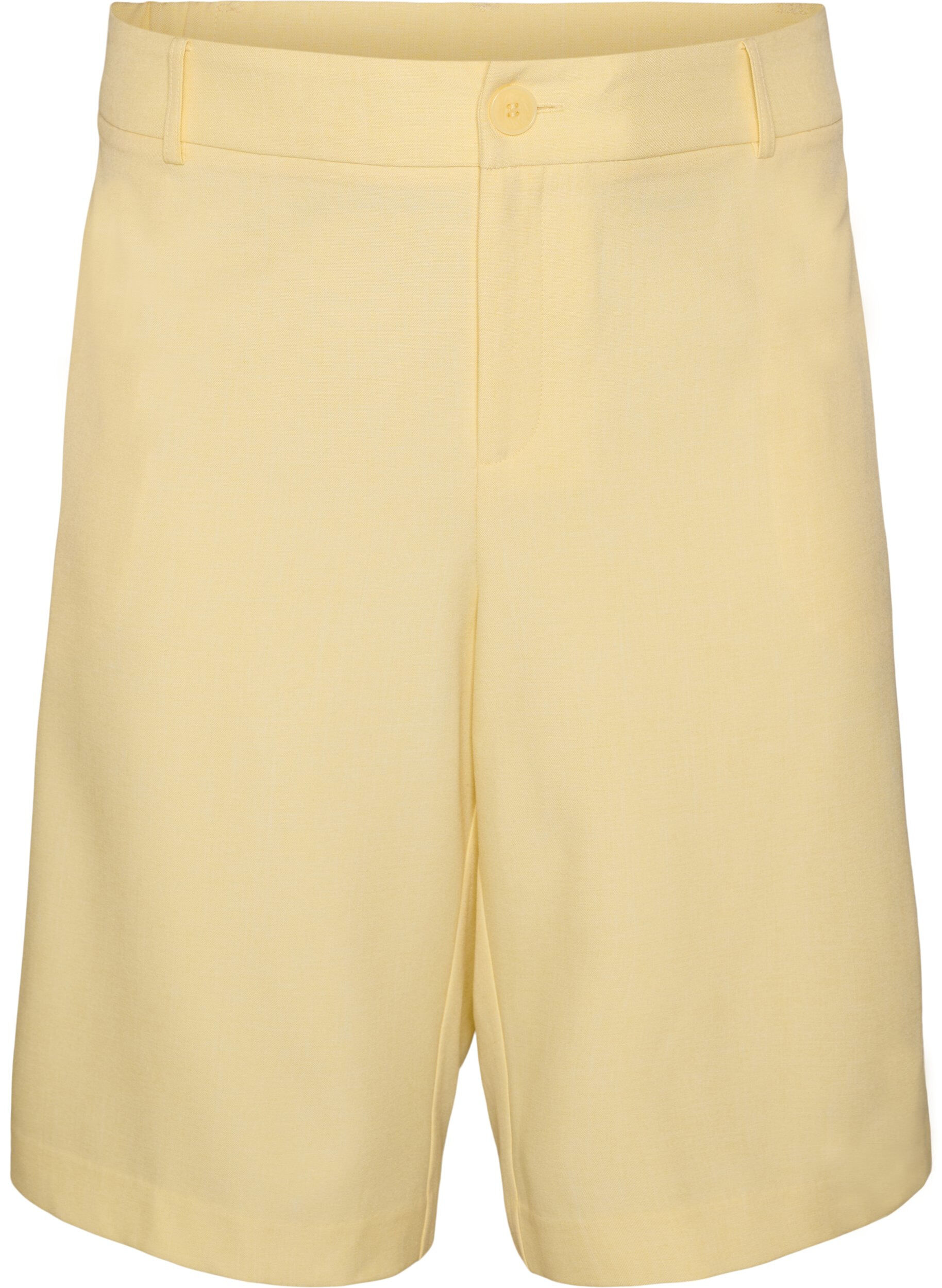 Zizzi Short bermuda ample &agrave; taille haute, Jaune clair, Packshot image number 0