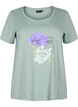 T-shirt en coton avec motif, Ch. Green w. Face, Packshot image number 0