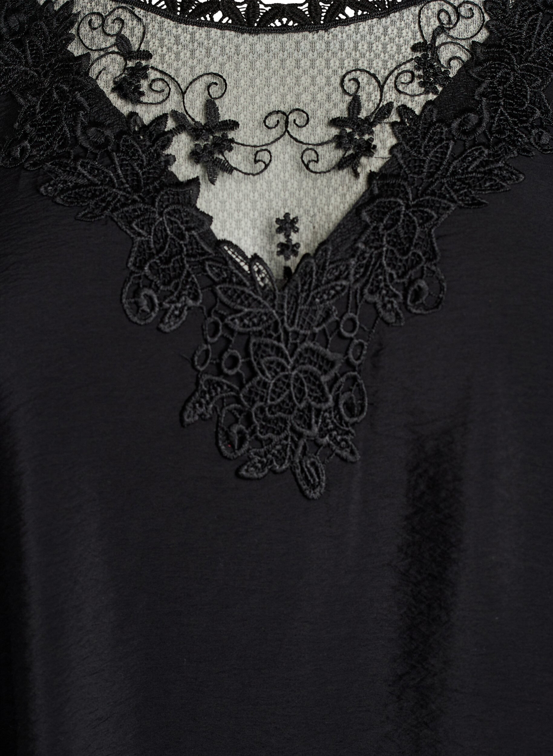 ZizziTunique en viscose avec dentelle, Noir, Packshot image number 2