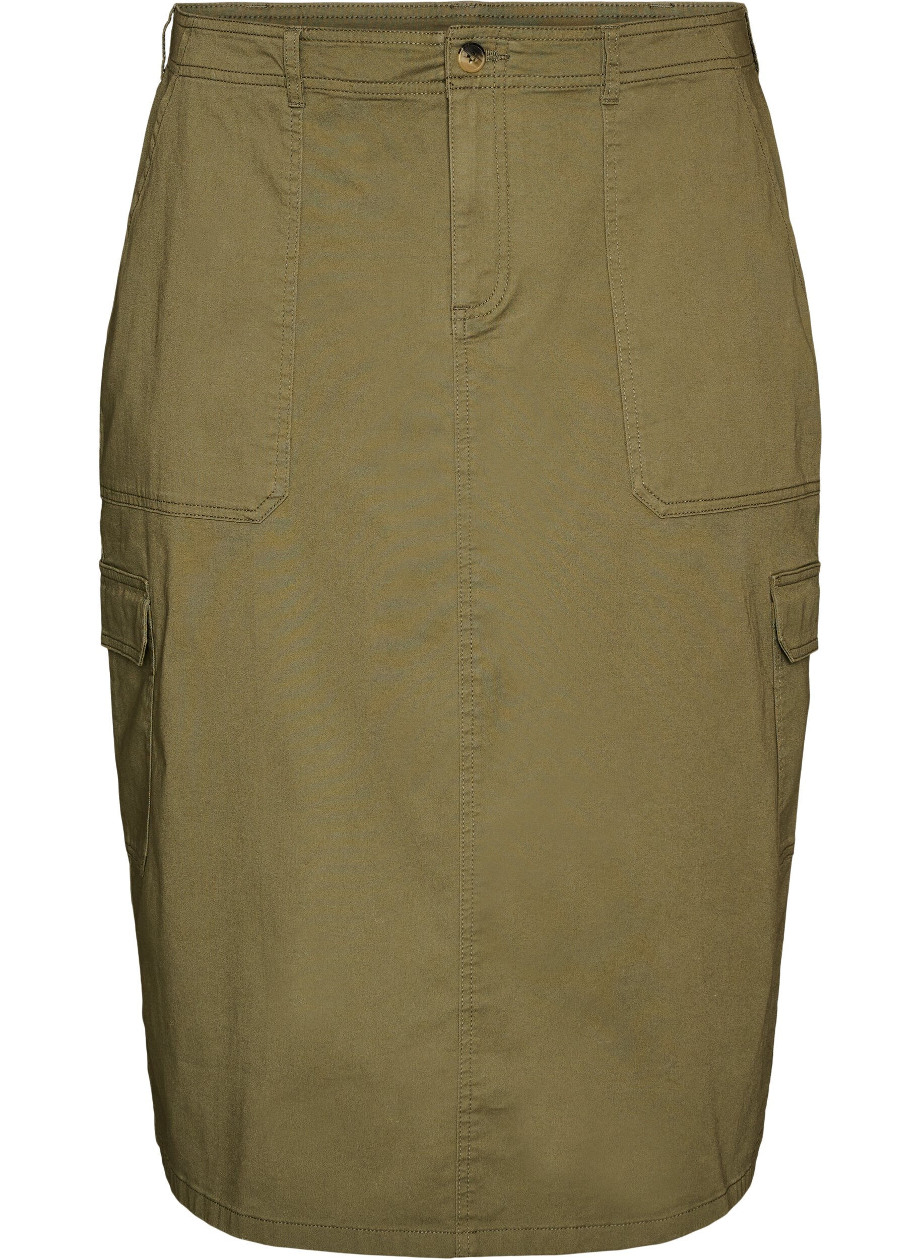 ZizziJupe cargo en coton avec fente &agrave; l'arri&egrave;re, Vert, Packshot image number 0