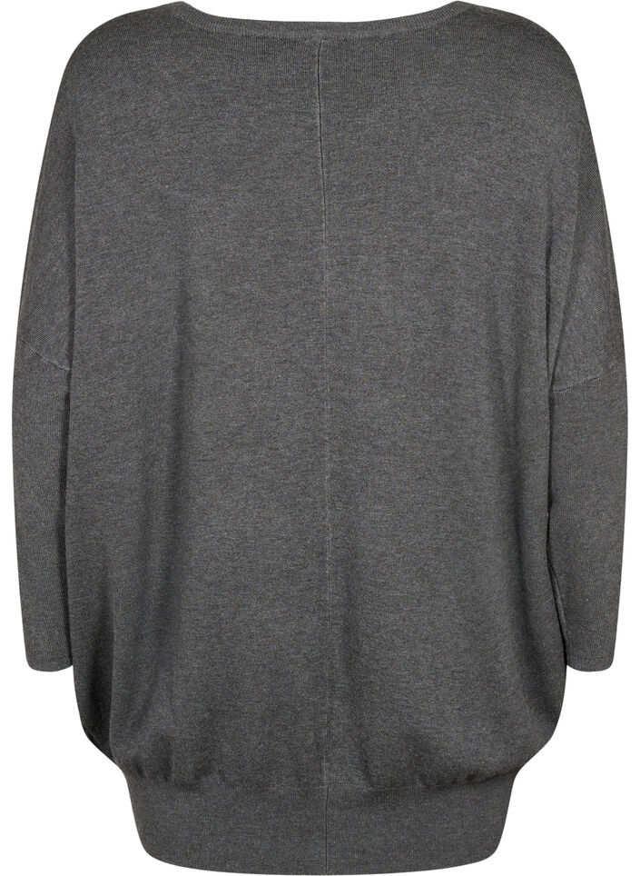 Tunique en maille en mélange de viscose, Dark Grey Melange, Packshot image number 1