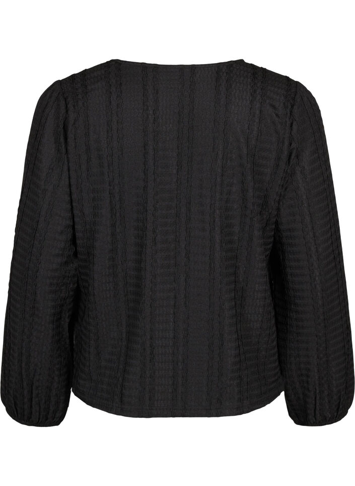 Cardigan noué sur le devant, Black, Packshot image number 1