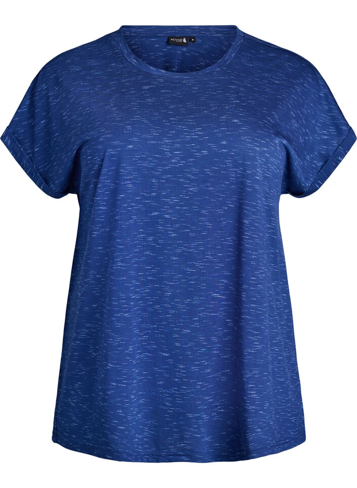 T-shirt d'entra&icirc;nement ample &agrave; manches courtes, Bleu, Packshot image number 0