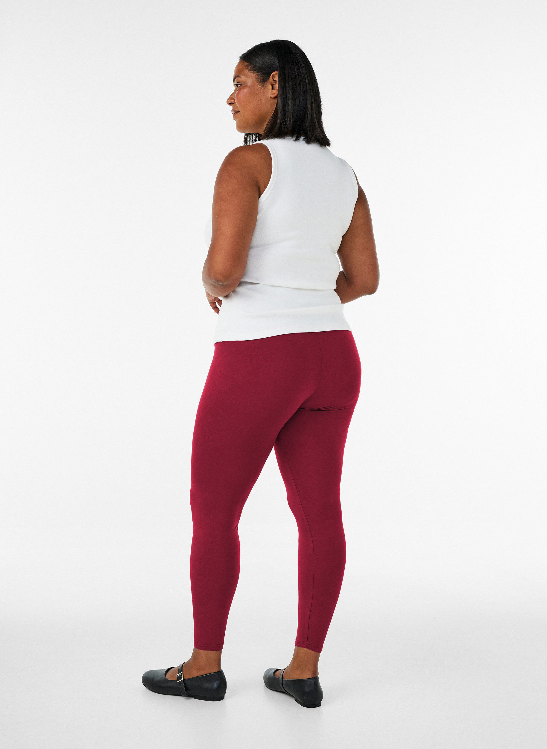 ZizziLeggings basiques en viscose, Rouge, Model image number 2