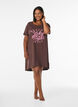 Chemise de nuit &agrave; manches courtes en coton biologique, Marron, Model image number 1