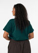 T-shirt basique en coton &agrave; col rond, Vert fonc&eacute;, Model image number 2