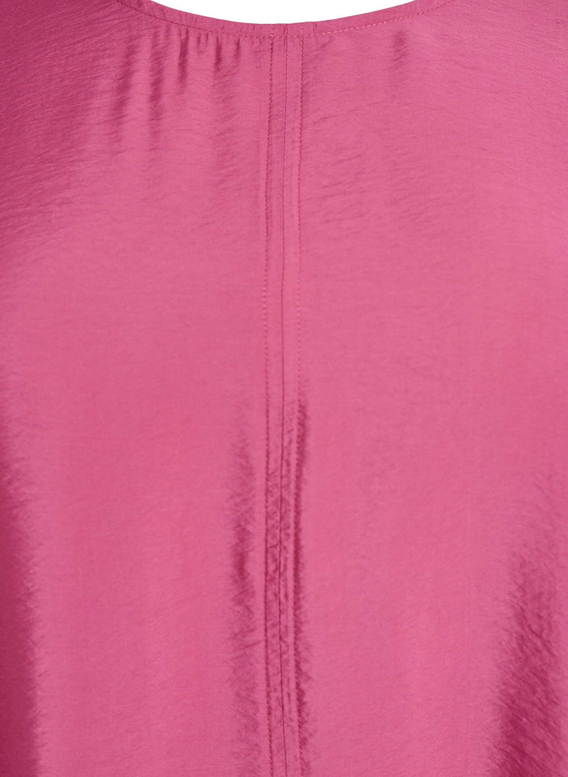 Zizzi Robe &eacute;vas&eacute;e en viscose &agrave; manches courtes, Rose, Packshot image number 2