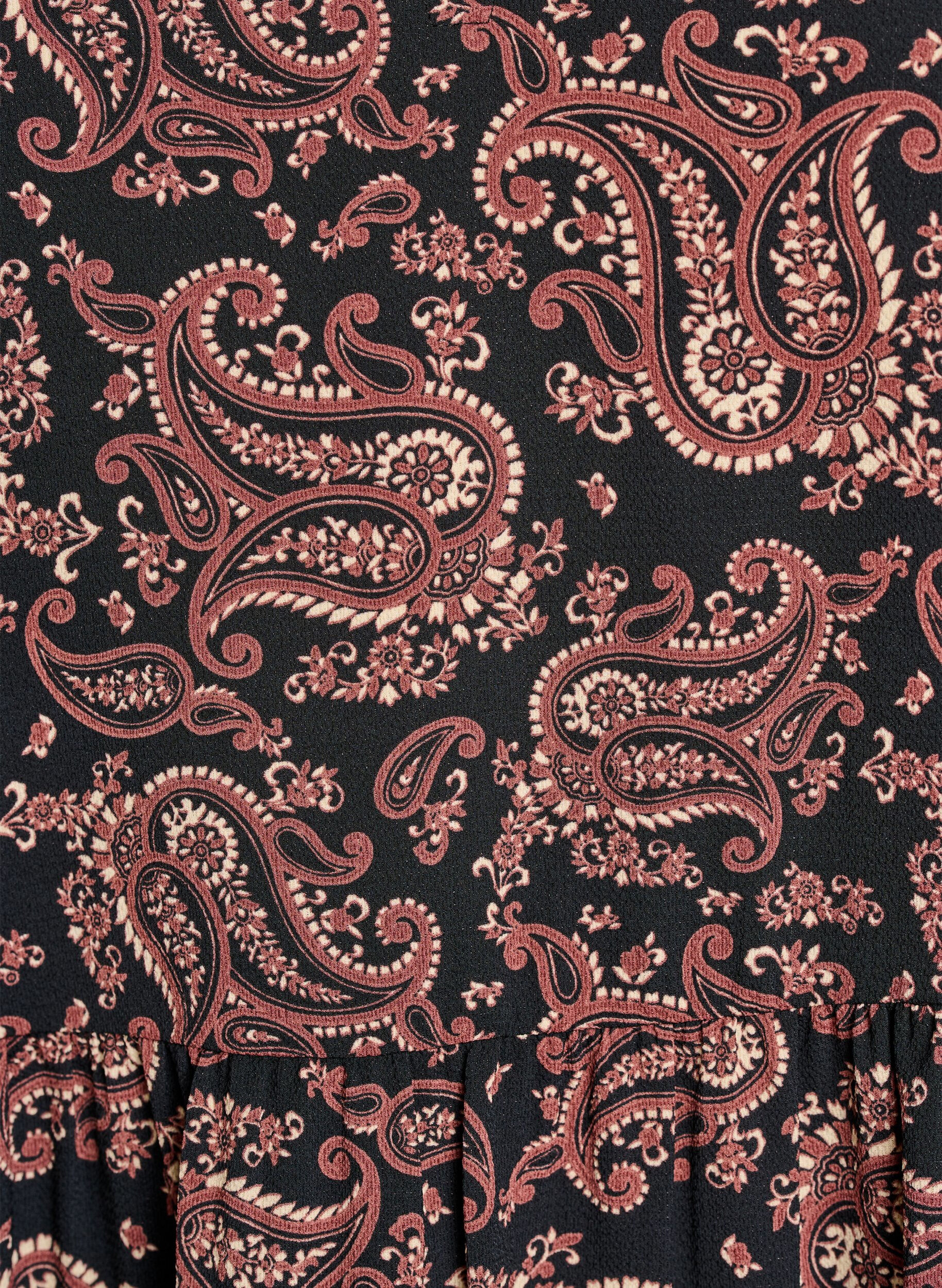 Zizzi Robe &agrave; manches courtes coupe trap&egrave;ze avec d&eacute;coupes, Noir, Packshot image number 2