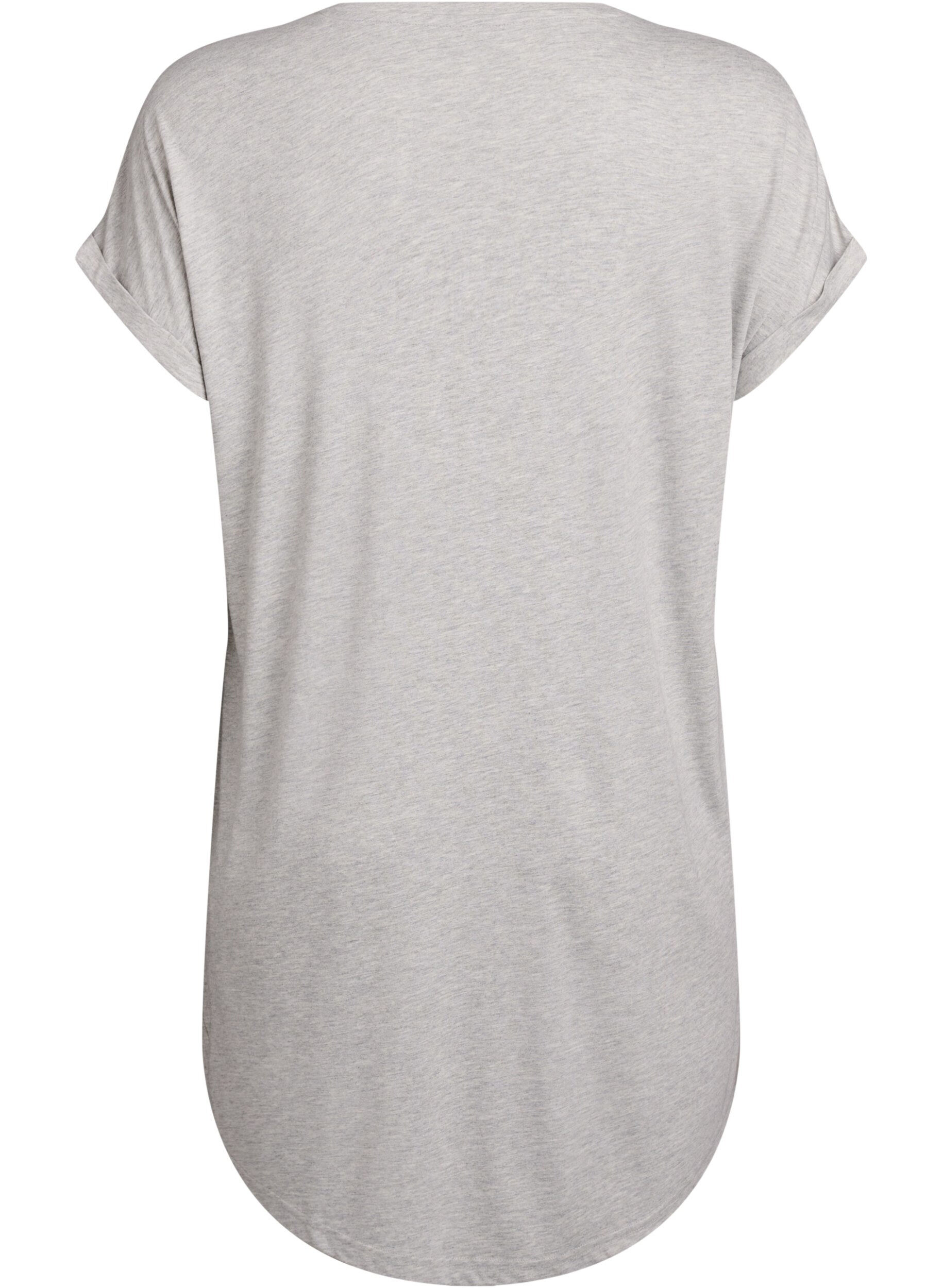 ZizziChemise de nuit &agrave; manches courtes avec imprim&eacute; texte, Gris, Packshot image number 1