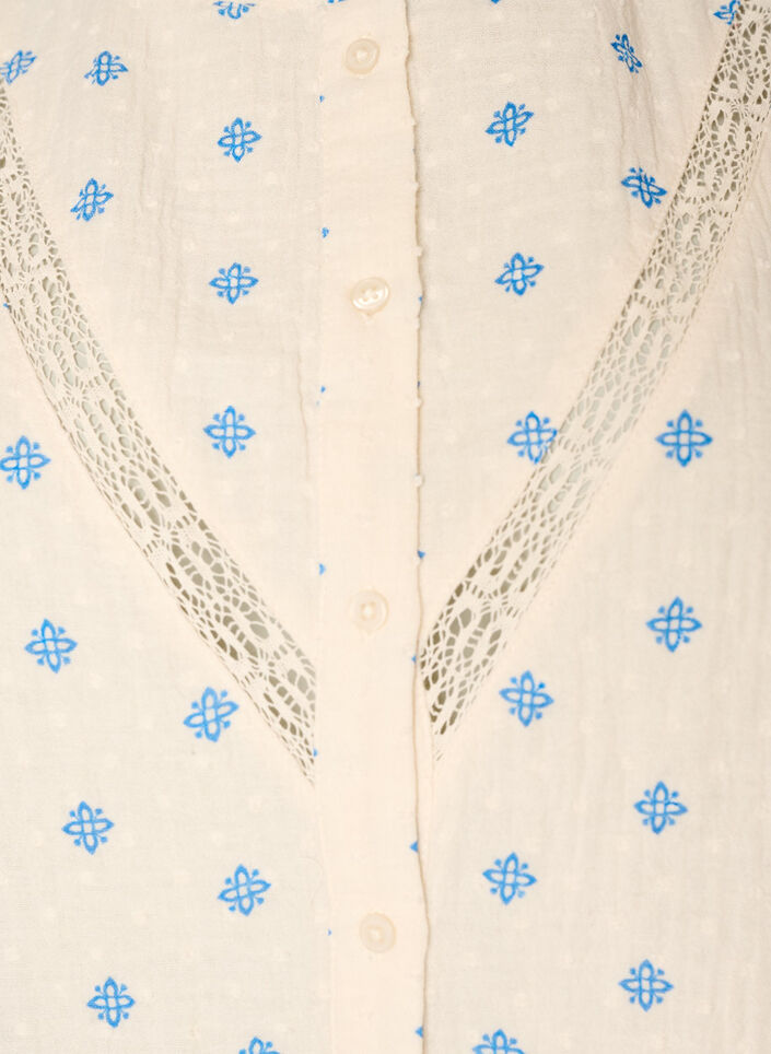 Blouse sans manches avec d&eacute;tails en crochet et volants, Beige, Packshot image number 2