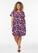 Robe en coton &agrave; manches courtes avec imprim&eacute;, Noir, Model image number 1