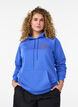 Sweat &agrave; capuche avec motif brod&eacute; devant, Bleu, Model image number 0