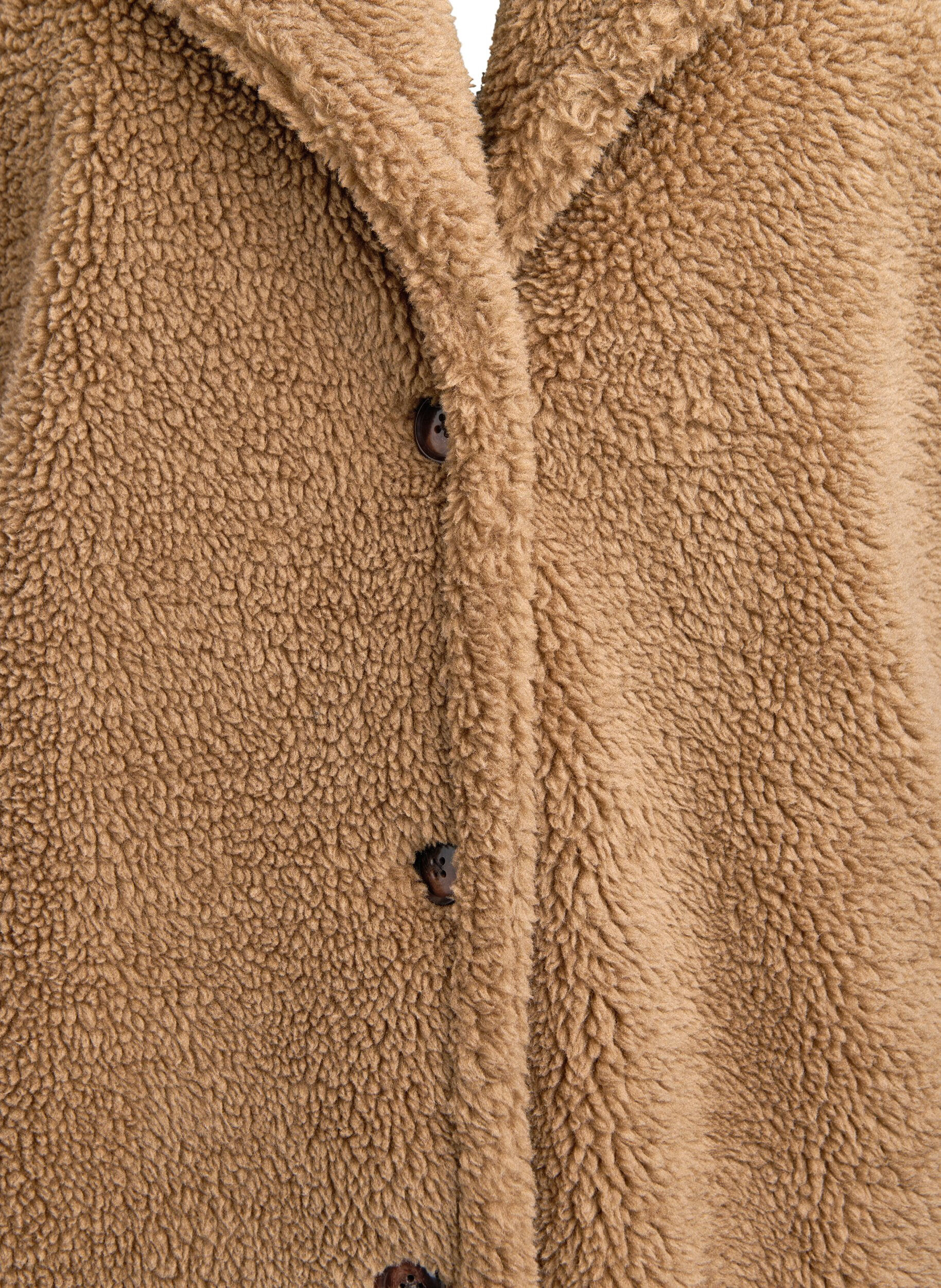 Zizzi Veste en teddy doux avec boutons et col, Marron, Packshot image number 2