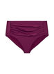 Culotte de bikini taille haute avec drap&eacute;, Violet, Packshot image number 0