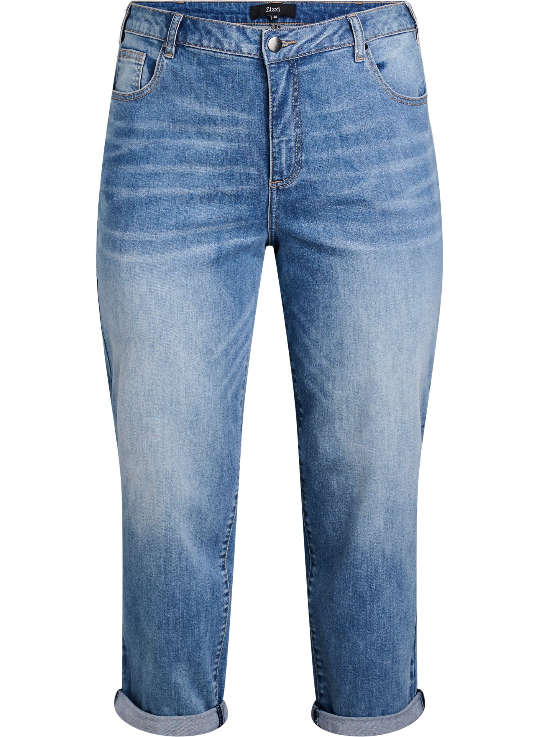 ZizziJean 7/8 retrouss&eacute; et taille haute, Bleu, Packshot image number 0