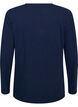Blouse basique en jersey &agrave; manches longues, Bleu, Packshot image number 1