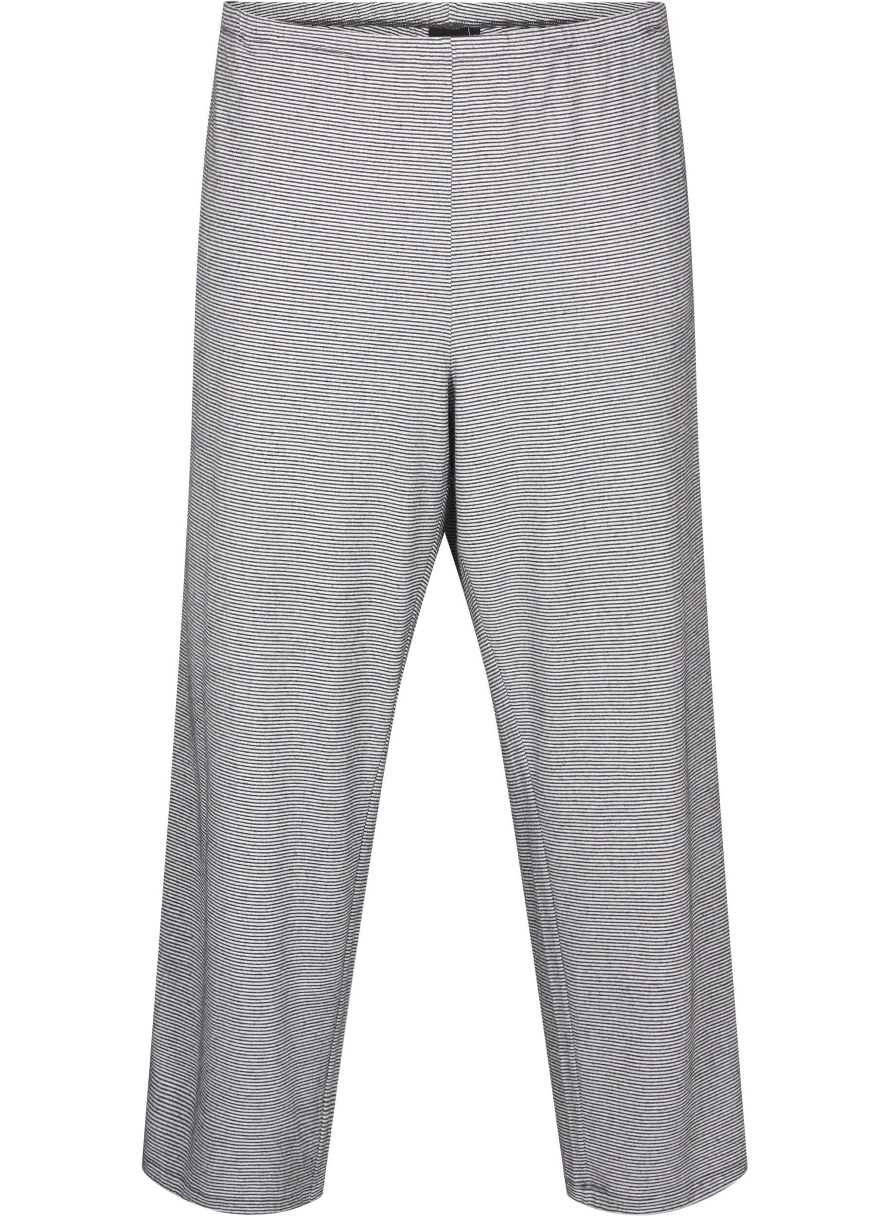 Zizzi Pantalon de pyjama &agrave; poches, Striped DGM , Packshot image number 0