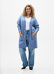 Cardigan en tricot c&ocirc;tel&eacute; avec poches, Bleu, Model image number 1