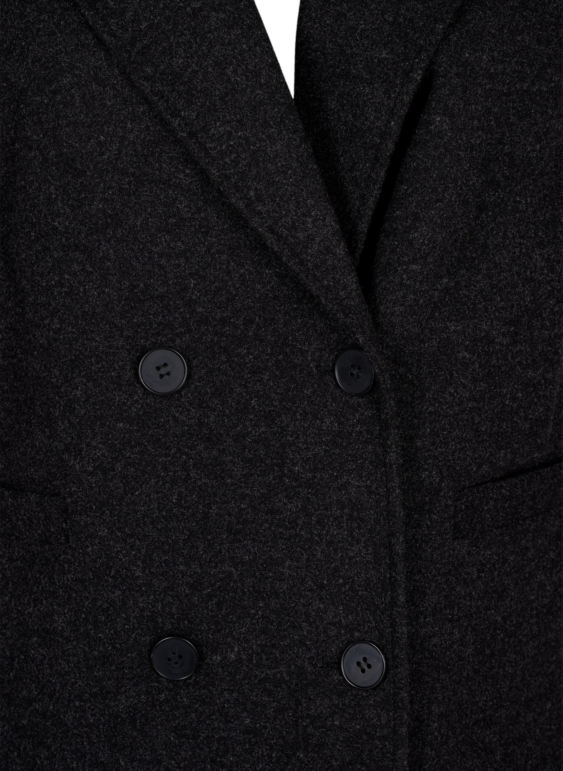 Zizzi Gilet long en imitation laine, Dark Grey Melange, Packshot image number 2