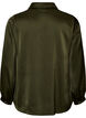 Blouse avec col de chemise et col en V, Vert fonc&eacute;, Packshot image number 1
