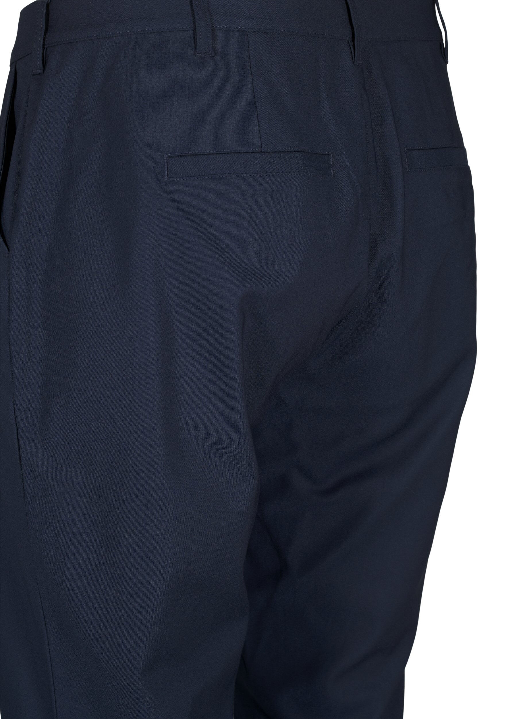 Zizzi Pantalon coupe droite &agrave; taille haute, Bleu, Packshot image number 3
