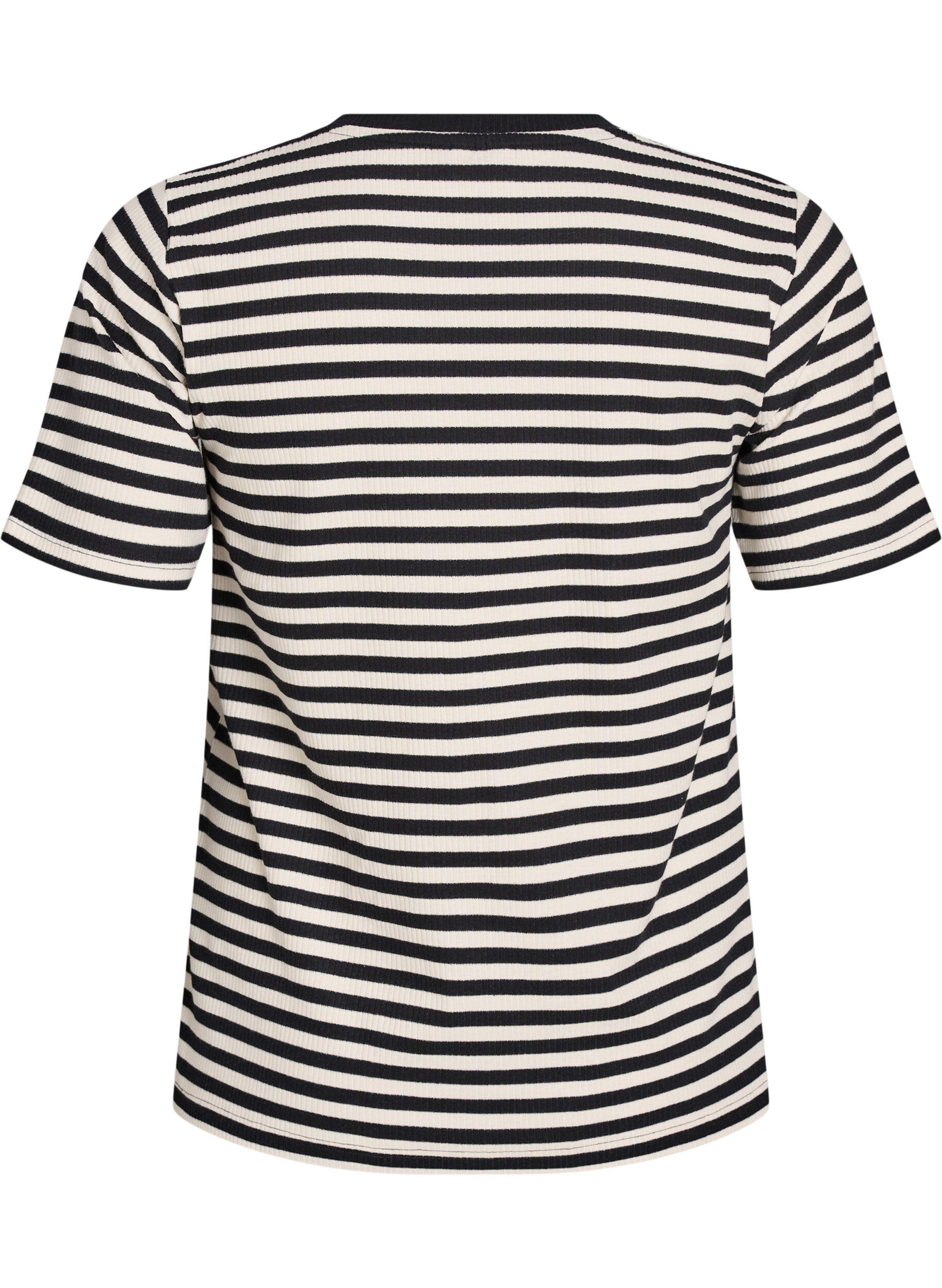 ZizziT-shirt ray&eacute; &agrave; texture c&ocirc;tel&eacute;e, Noir, Packshot image number 1