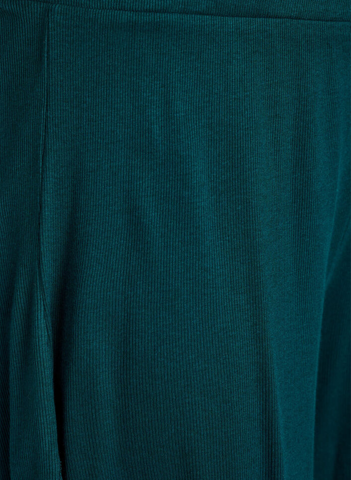 Short de nuit ample &agrave; texture c&ocirc;tel&eacute;e et bordure en dentelle, Vert, Packshot image number 2