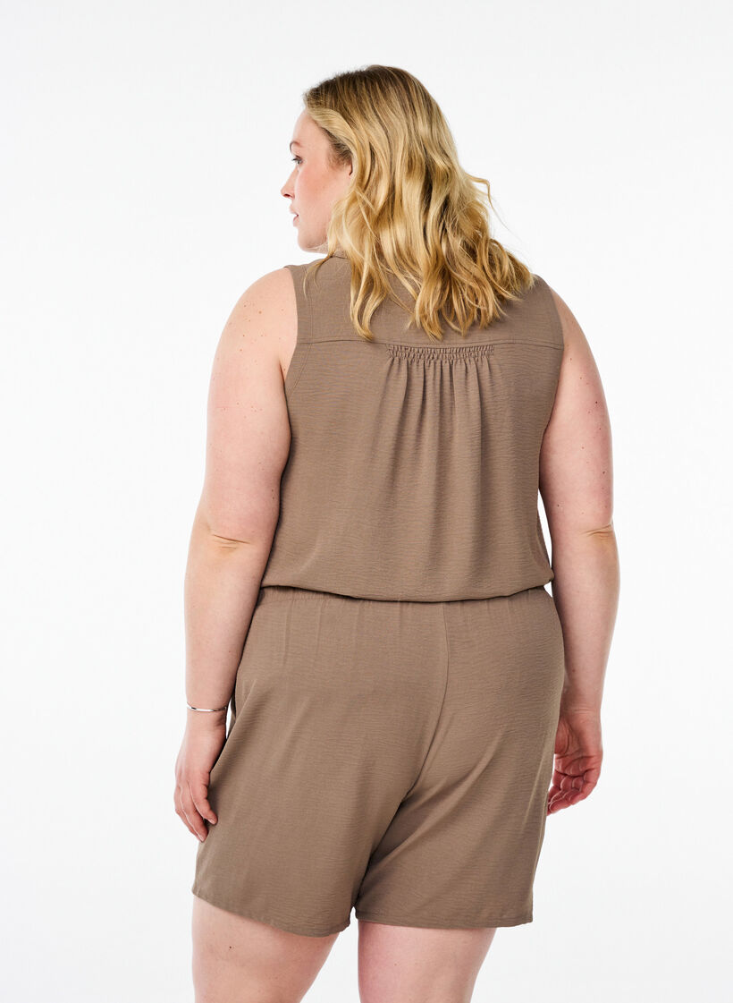 Short avec poches et ceinture &eacute;lastique, Marron, Model image number 2