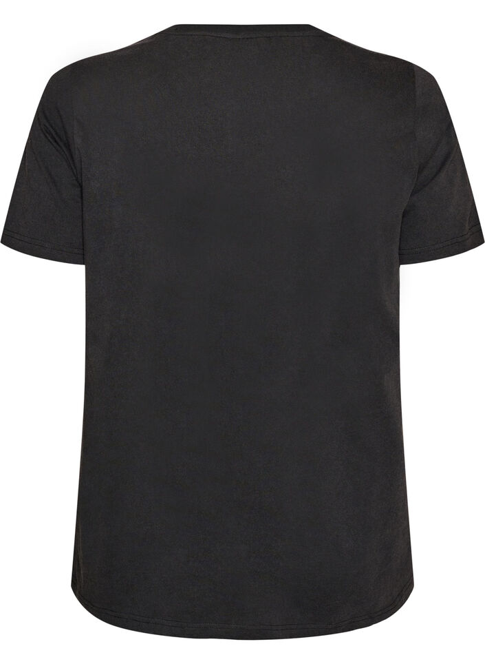 T-shirt en coton bio avec imprim&eacute;, Noir, Packshot image number 1