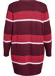 Cardigan long en tricot avec rayures larges, Bordeaux foncé, Packshot image number 1