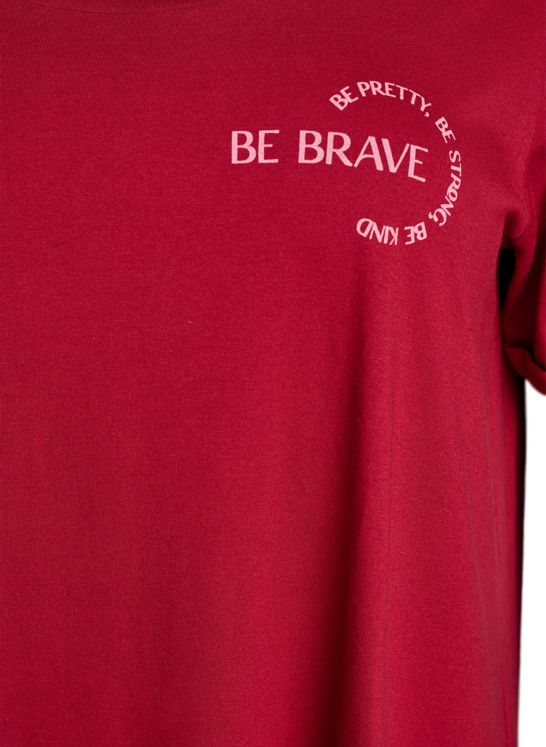 Zizzi Chemise de nuit &agrave; manches courtes en coton biologique, Rouge, Packshot image number 2