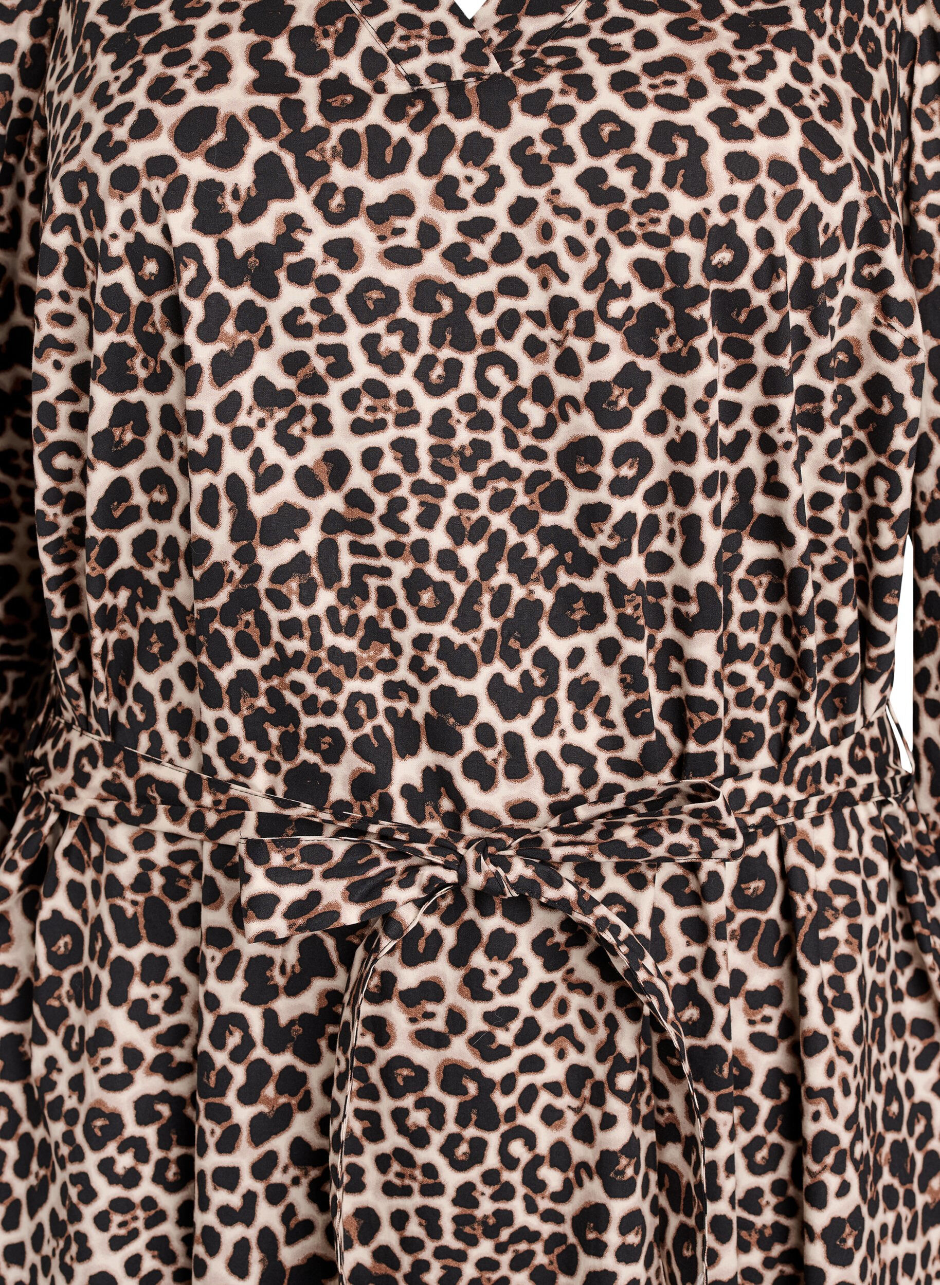 Zizzi Robe en coton bio avec ceinture &agrave; nouer, Marron, Packshot image number 2