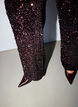 Pantalon &agrave; coupe ample avec sequins, Marron, Model image number 3