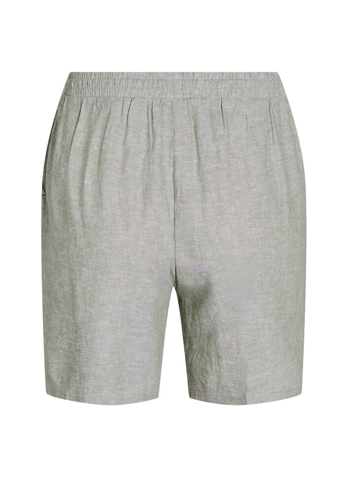 Shorts amples en lin et viscose, Vert, Packshot image number 1
