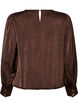 Blouse aspect satin&eacute; avec coupe ballon, Marron, Packshot image number 1