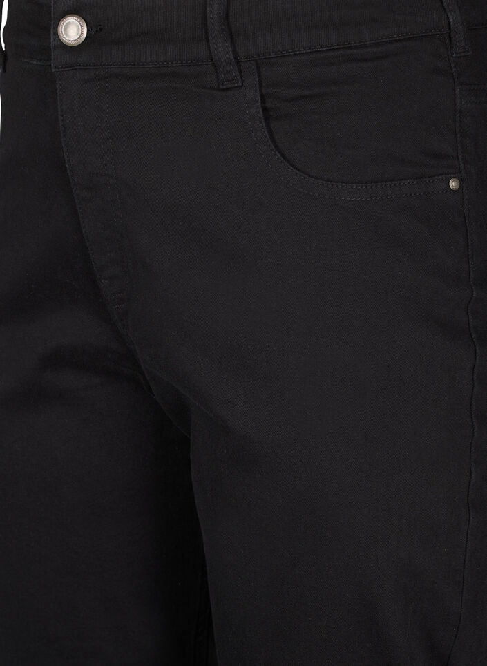Vera jeans cropped &agrave; coupe droite, Noir, Packshot image number 2