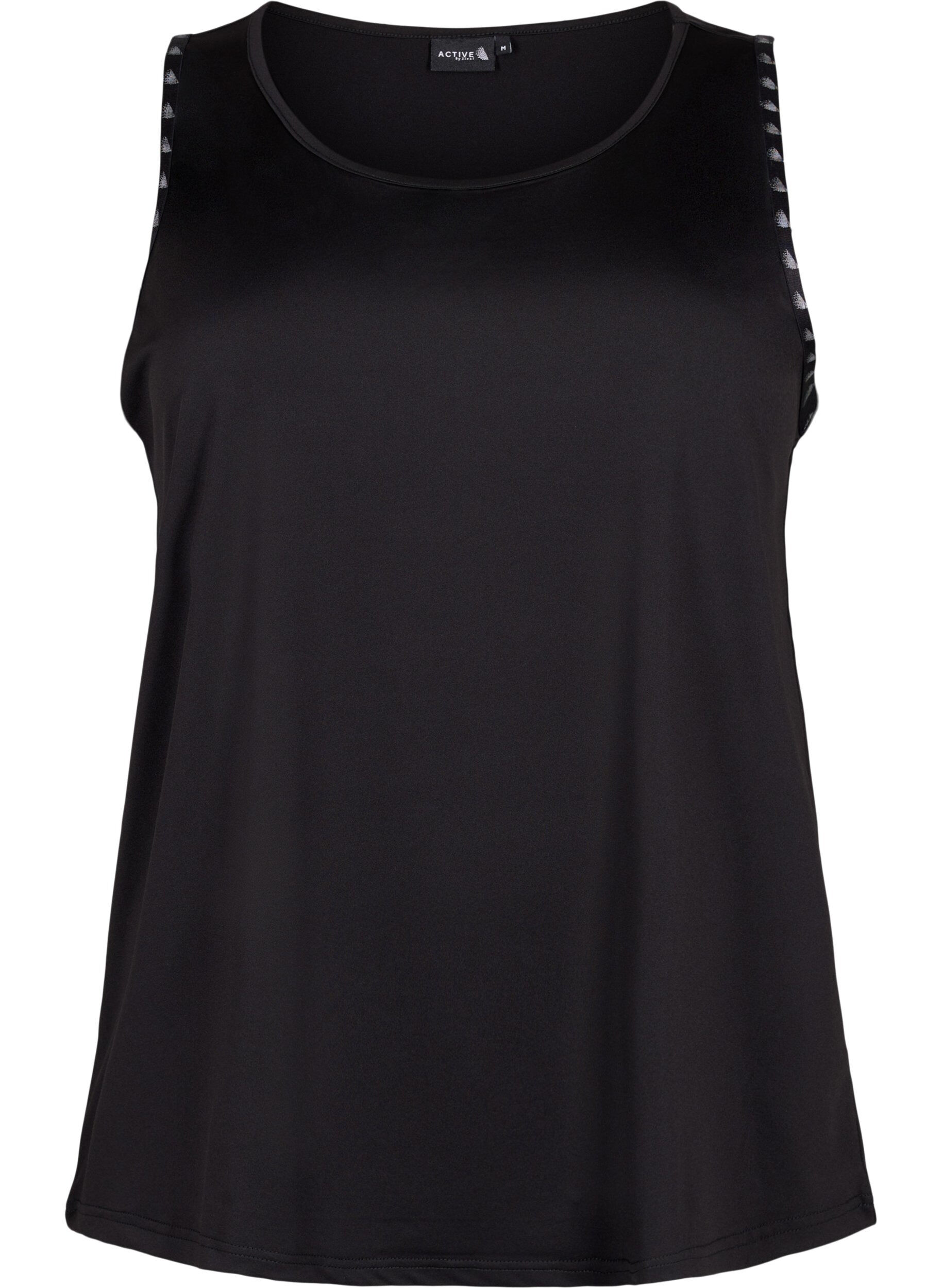 Zizzi Top d'entra&icirc;nement uni, Black, Packshot image number 0