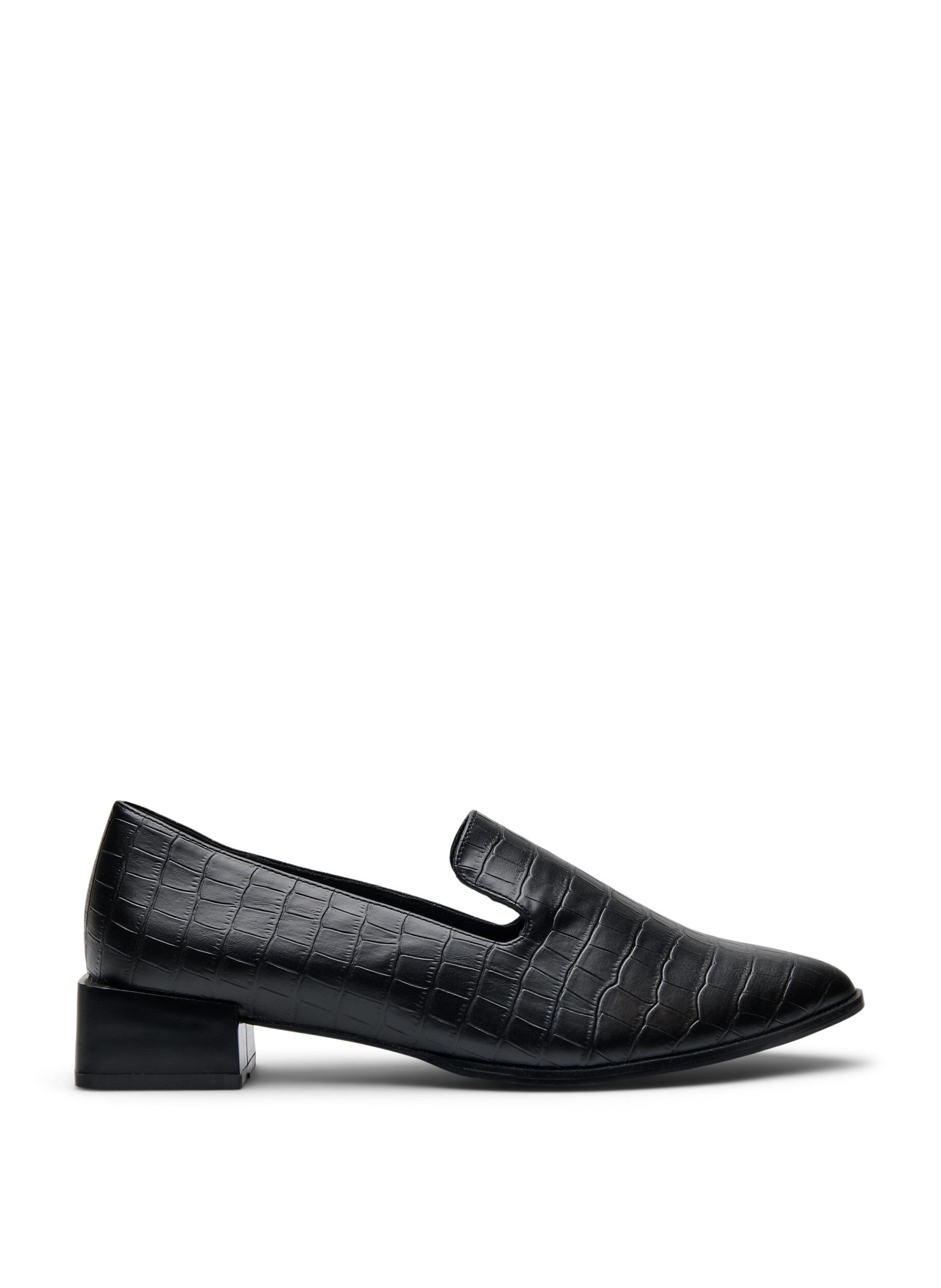 Zizzi Large - Mocassins avec un effet croco, Noir, Packshot image number 0