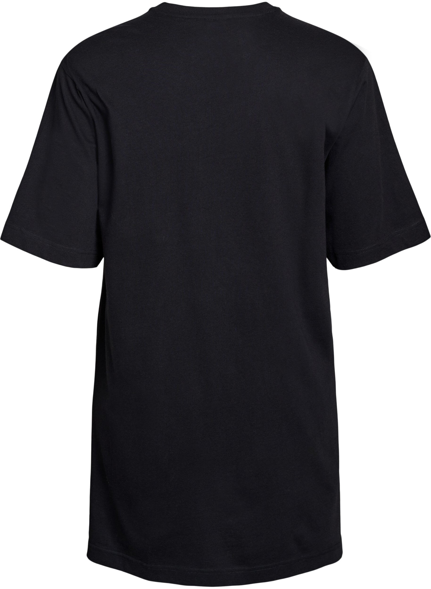 Zizzi Robe t-shirt en coton jusqu'aux genoux, Noir, Packshot image number 1