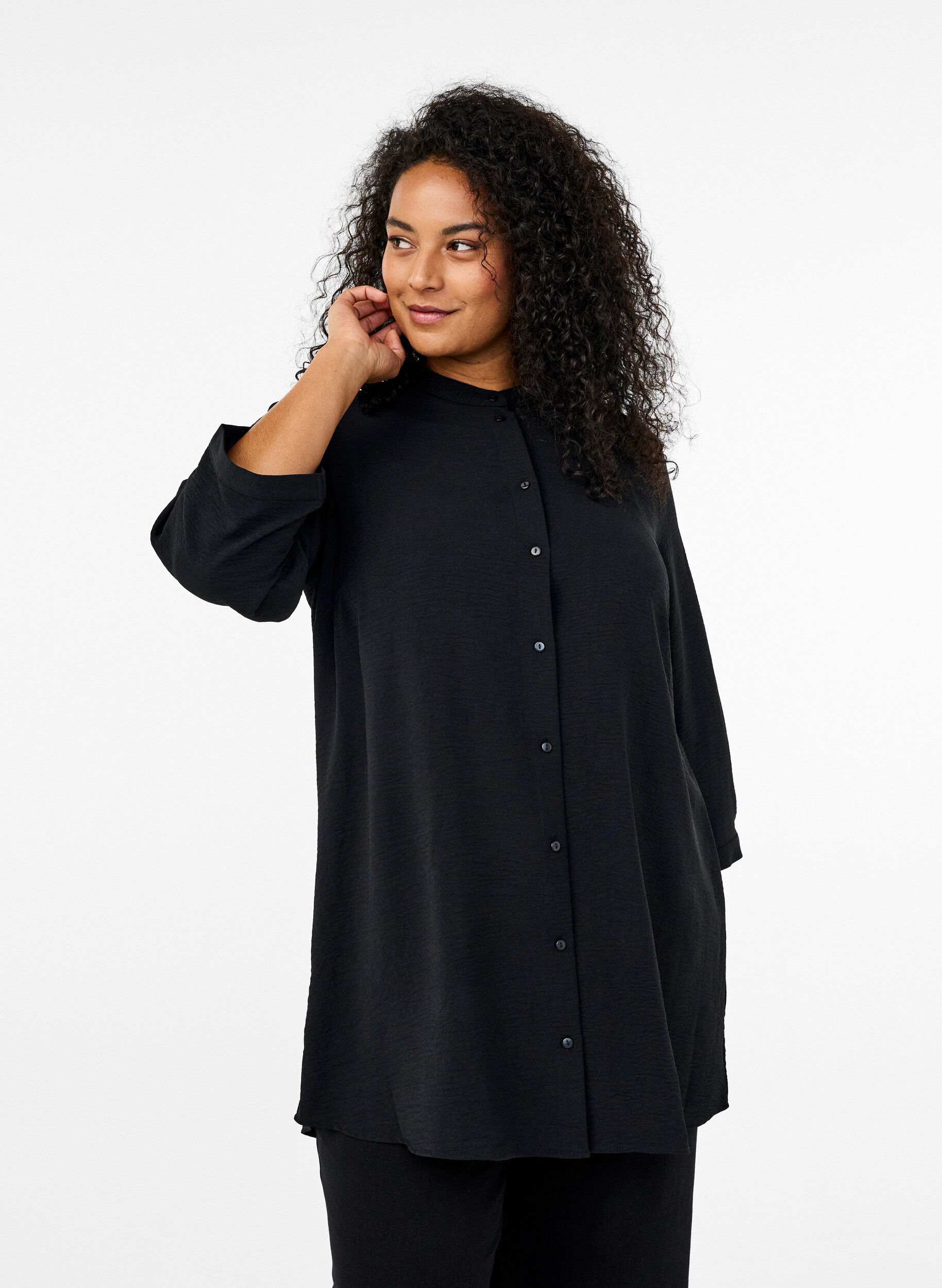 Tunique avec manches 3/4, Noir, Model